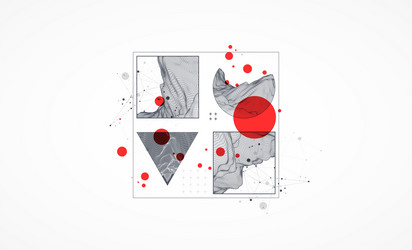 modern science or technology elements in square vector image