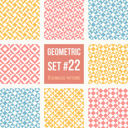 Set of eight geometric patterns vector