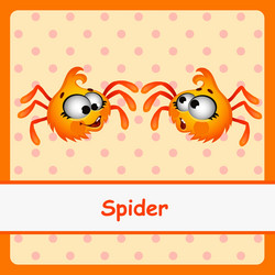 Spider funny characters on a orange background vector