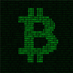 abstract sign bitcoin of binary code vector image