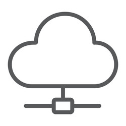 Cloud computing line icon data and analytics vector