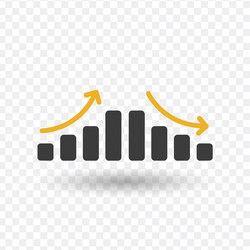 Decrease an growing graph icon diagram stock vector