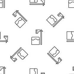 grey line executioner axe in tree block icon vector image