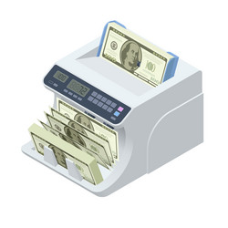 isometric money counting machine led display vector