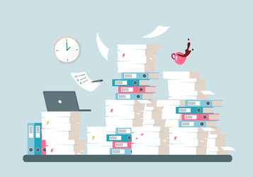 stack of documents papers and folders vector image