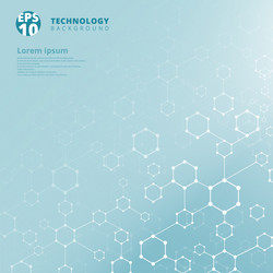 abstract technology geometric hexagon with dots vector image