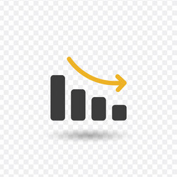 decrease graph icon diagram stock isolated vector