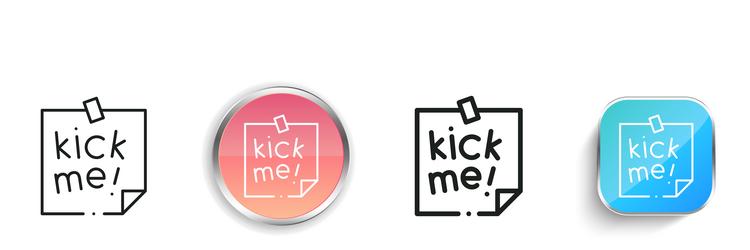 kick me icon thin linear regular and button style vector image