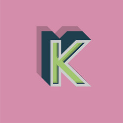 retro 3d character from a fontset vector image