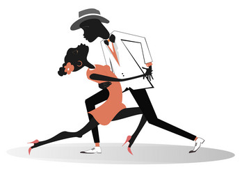 Romantic dancing young african couple Royalty Free Vector