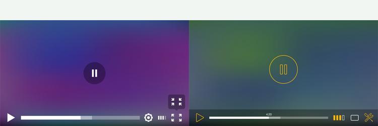 video player window with menu and buttons panel vector image