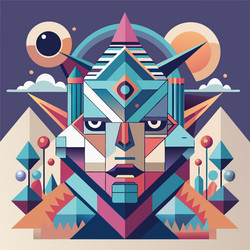 ai-generated art with abstract geometry fusion vector image