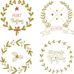 christmas wreaths set Vector Image