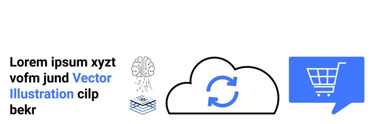 cloud computing artificial intelligence and e vector image