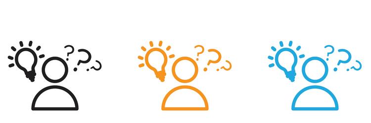 curiosity icon logo set collection for web app ui vector image