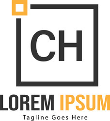 initial ch logo template with modern frame vector image