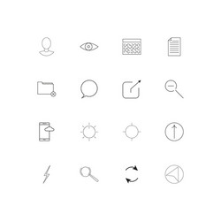 Interface linear thin icons set outlined simple vector