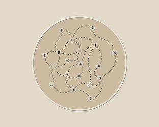 map with different points and ways vector image