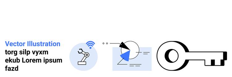 robotic arm with wireless signal data chart vector image