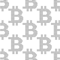 Seamless pattern with sign bitcoin vector