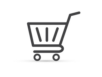 Shopping cart icon add vector