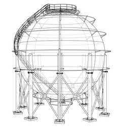 spherical gas tank outline vector