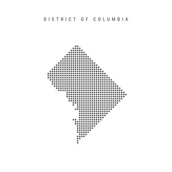 Square dots pattern map of district columbia vector