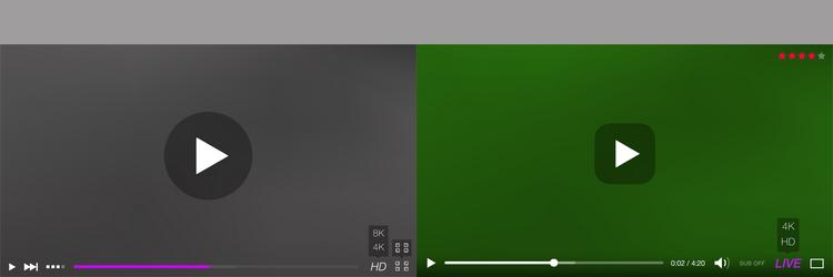 video player window with menu and buttons panel vector image
