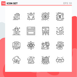 16 thematic outlines and editable symbols vector