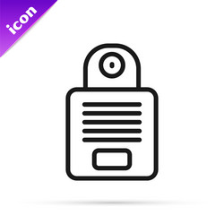 black line intercom icon isolated on white vector image