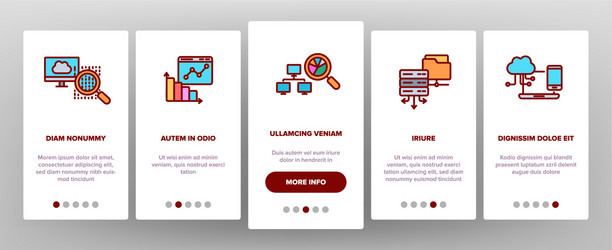 data analysis web storage onboarding vector