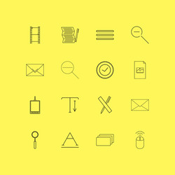 design elements linear icon set simple outline vector image