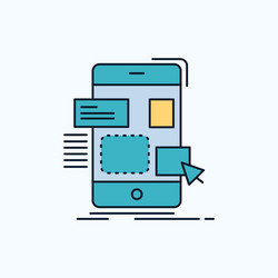 Drag mobile design ui ux flat icon green vector