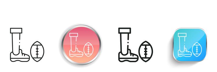 kick icon thin linear regular and button style vector image