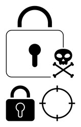secure access cyber threats and security targets vector image