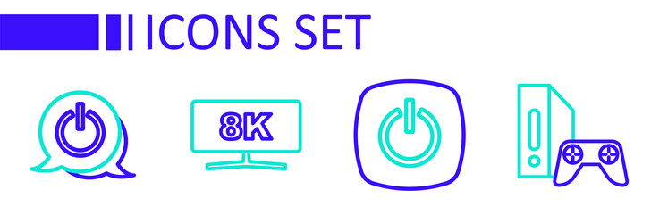 set line game console with joystick power button vector image