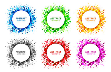 bright abstract circles frames set design element vector image