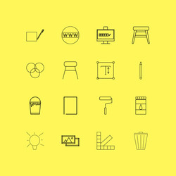 Design elements linear icon set simple outline vector