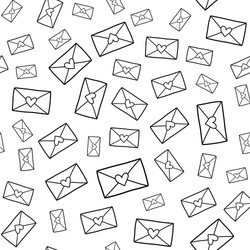 Romantic Heart Doodle Pattern Vector Image