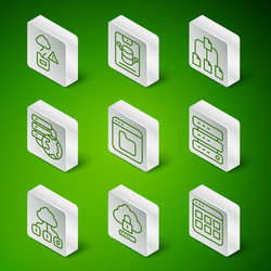 set line browser files cloud computing lock vector image