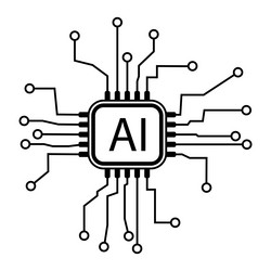 artificial intelligence ai circuit microchip vector image