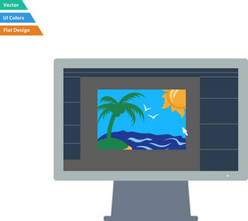 flat design icon of photo editor on monitor screen vector