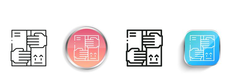 fold icon thin linear regular and button style vector image