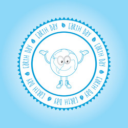 isolated label with text and elements for earth vector image
