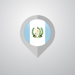 Map navigation pointer with guatemala flag design vector