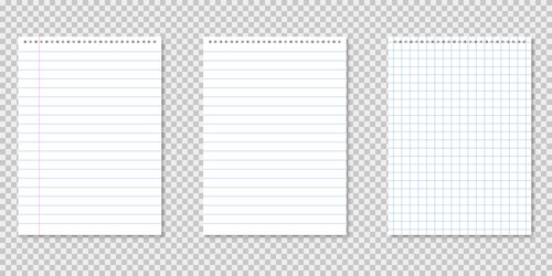 notebook lined paper on transparent background vector image