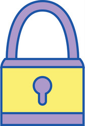 padlock object security symbol design vector image
