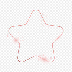 Rose gold glowing rounded star shape frame Vector Image