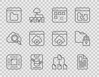 set line processor with cpu file document loading vector image