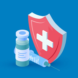 vaccine concept in isometric view image vector image